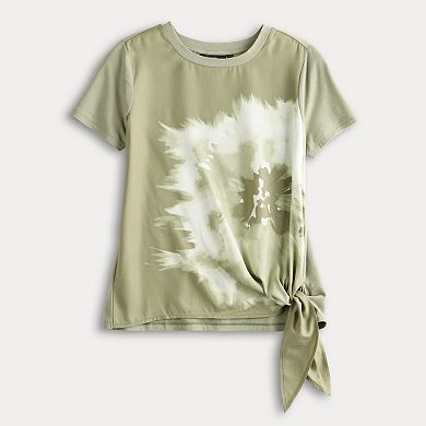 Simply Vera Vera Wang Side-Tie Mixed Media Top