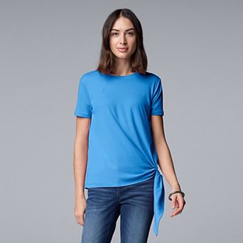 Simply Vera Vera Wang Side-Tie Mixed Media Top