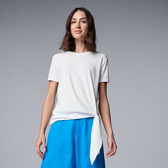 Simply Vera Vera Wang Side-Tie Mixed Media Top