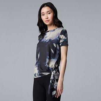 Simply Vera Vera Wang Side-Tie Mixed Media Top