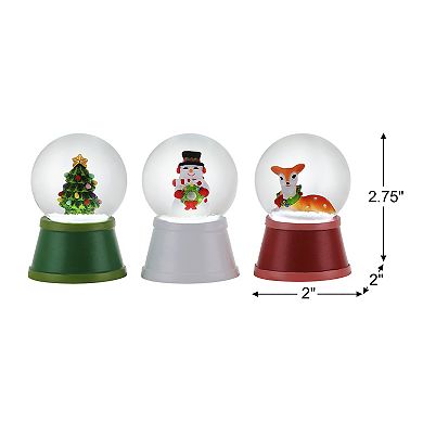 Mr Christmas Set of 3 Mini LED Snow Globe Set Table Decor