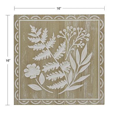 Belle Maison Foliage & Floral Print Wood Wall Décor