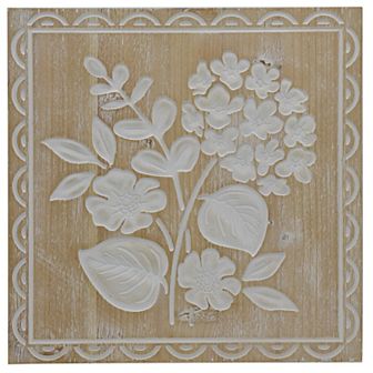 Belle Maison Floral Print Wood Wall Décor