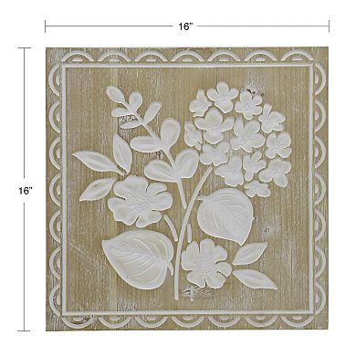 Belle Maison Floral Print Wood Wall Décor