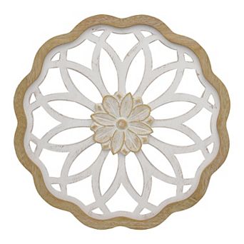 Belle Maison Floral Wood Wall Medallion
