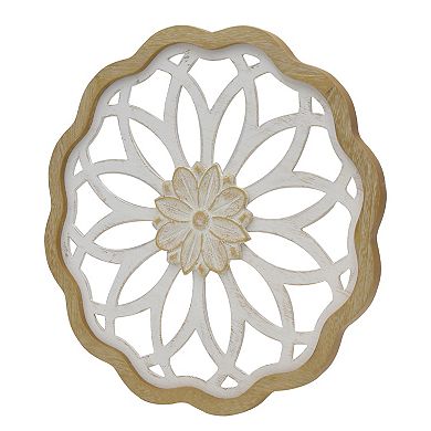 Belle Maison Floral Wood Wall Medallion