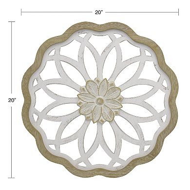 Belle Maison Floral Wood Wall Medallion