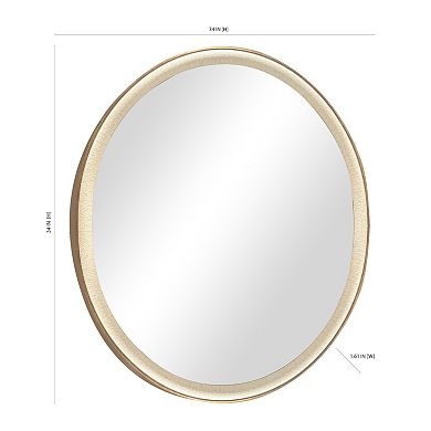 Belle Maison Cream & Gold Round Mirror Wall Decor