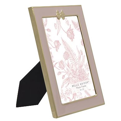 Belle Maison 4" x 6" Pink & Gold Bow Tabletop Frame