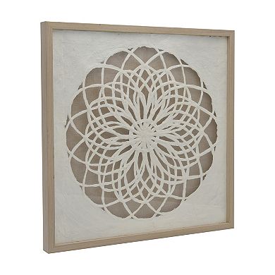 Belle Maison Rice Paper Medallion Under Glass Wall Art
