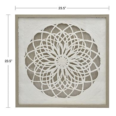Belle Maison Rice Paper Medallion Under Glass Wall Art