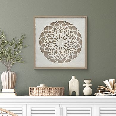 Belle Maison Rice Paper Medallion Under Glass Wall Art