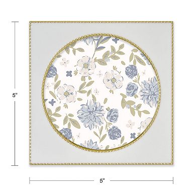 Belle Maison White Enamel Round Beaded Frame