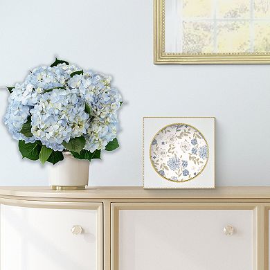 Belle Maison White Enamel Round Beaded Frame