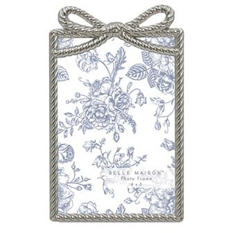 Belle Maison 4" x 6" Silver Bow Cast Metal Tabletop Frame