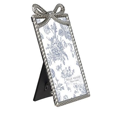 Belle Maison 4" x 6" Silver Bow Cast Metal Tabletop Frame
