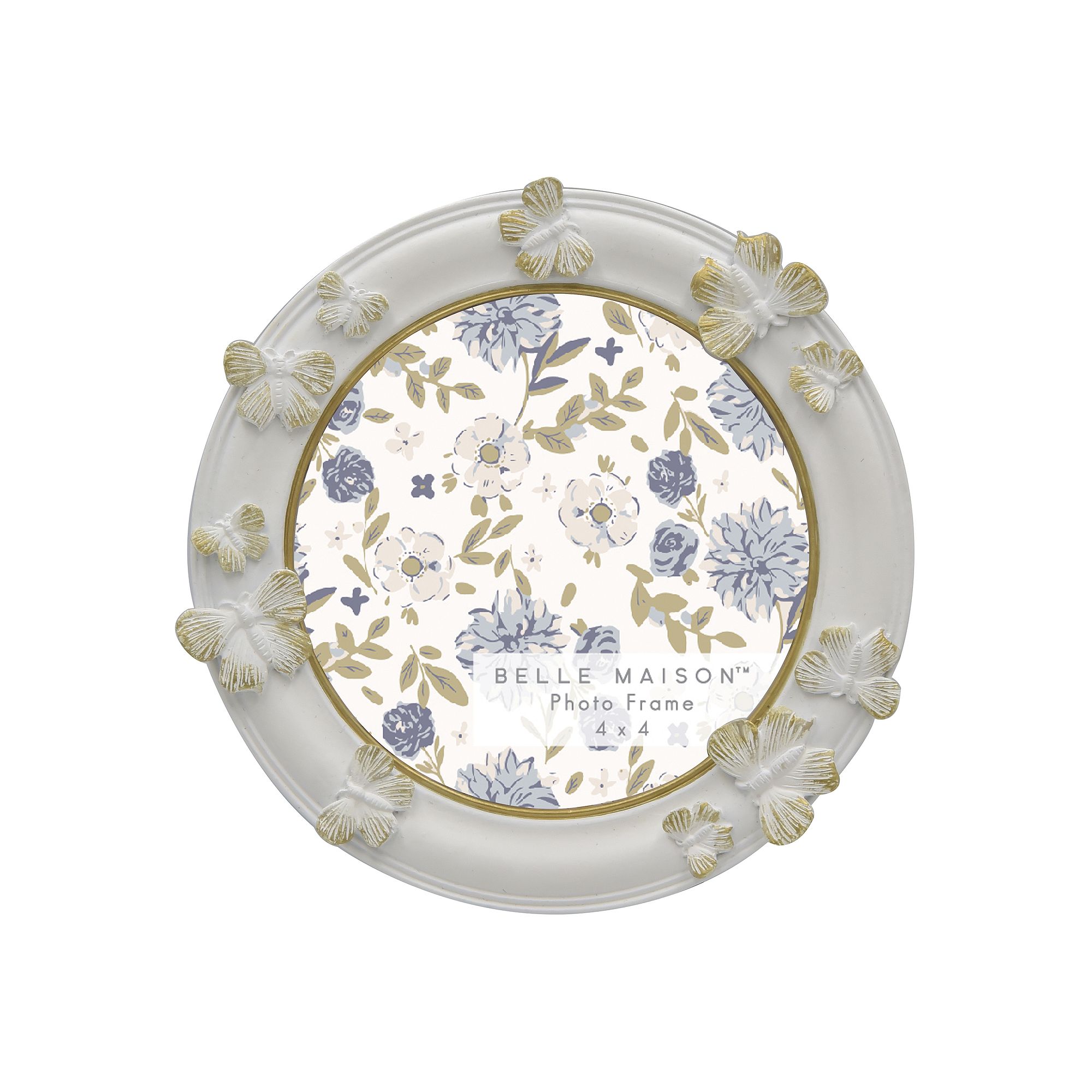 Belle Maison 4 x 4 Resin Butterfly Frame, White