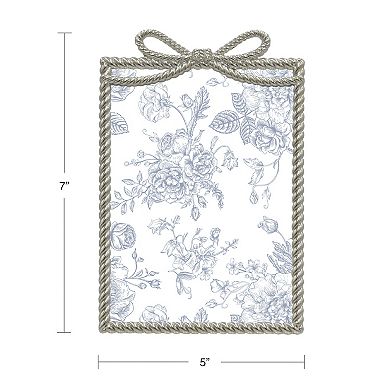 Belle Maison 5" x 7" Silver Bow Cast Metal Tabletop Frame