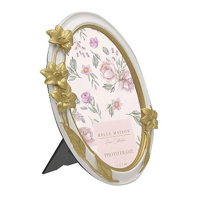 Belle Maison 5" x 7" Resin Floral Oval Frame