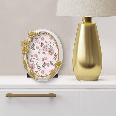 Belle Maison 5" x 7" Resin Floral Oval Frame