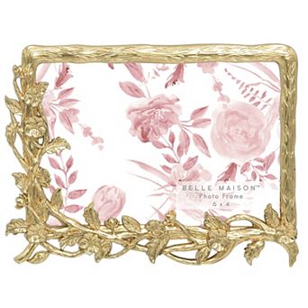 Belle Maison 6" x 4" Cast Metal Floral Frame