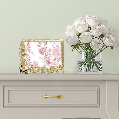 Belle Maison 6" x 4" Cast Metal Floral Frame