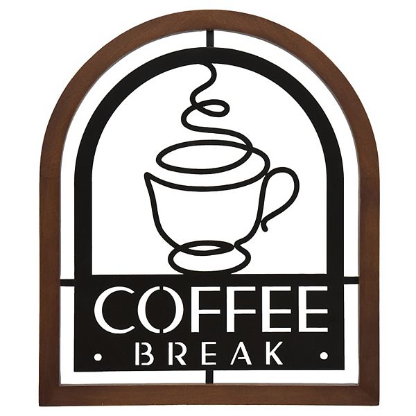 Belle Maison Coffee Break Wood Wall Decor - Black