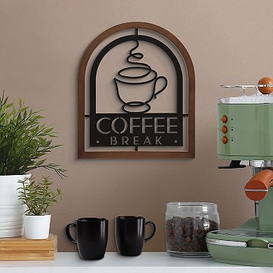 Belle Maison Coffee Break Wood Wall Decor