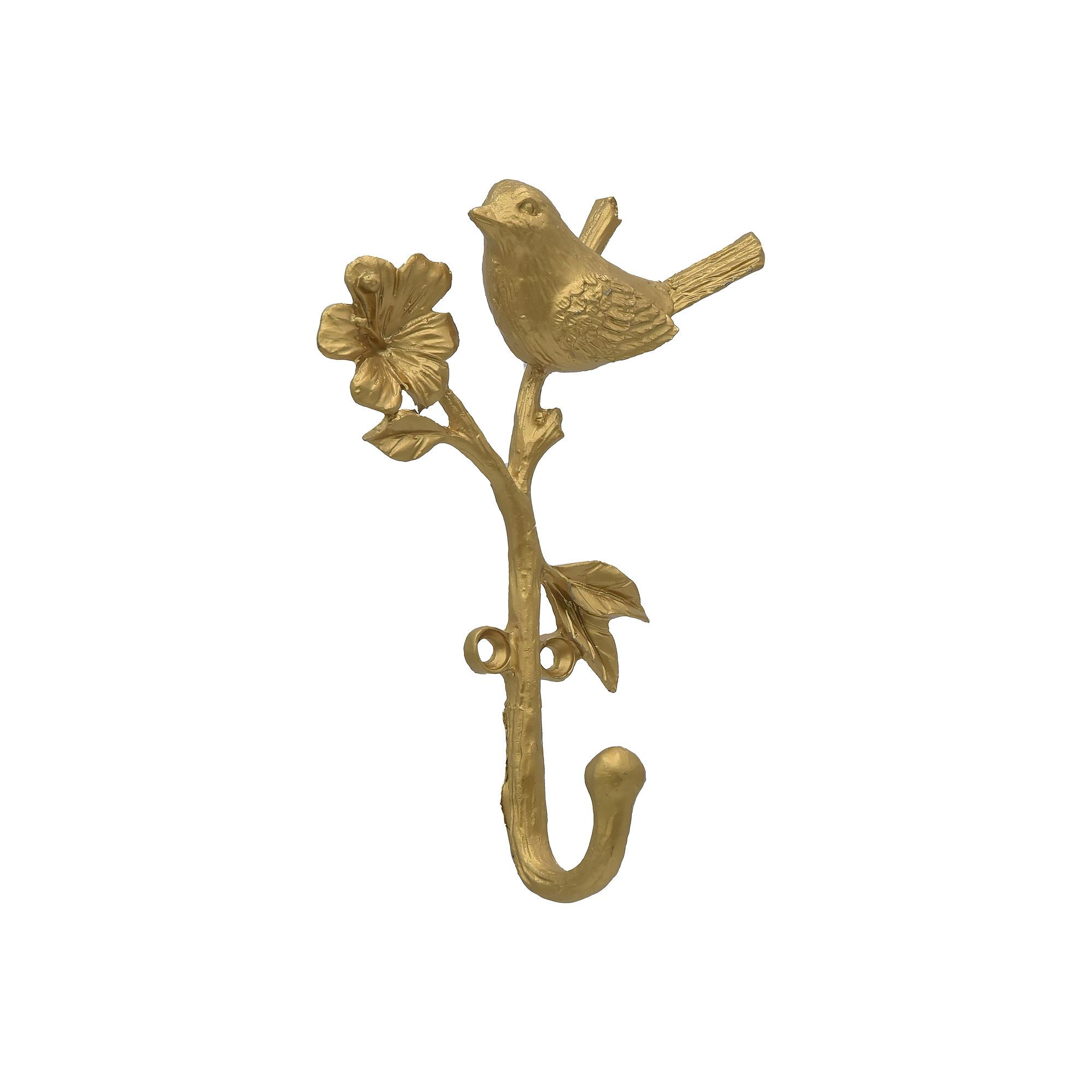 Belle Maison Cast Metal Bird Wall Hook, Gold
