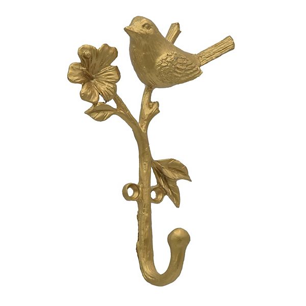 Belle Maison Cast Metal Bird Wall Hook - Gold