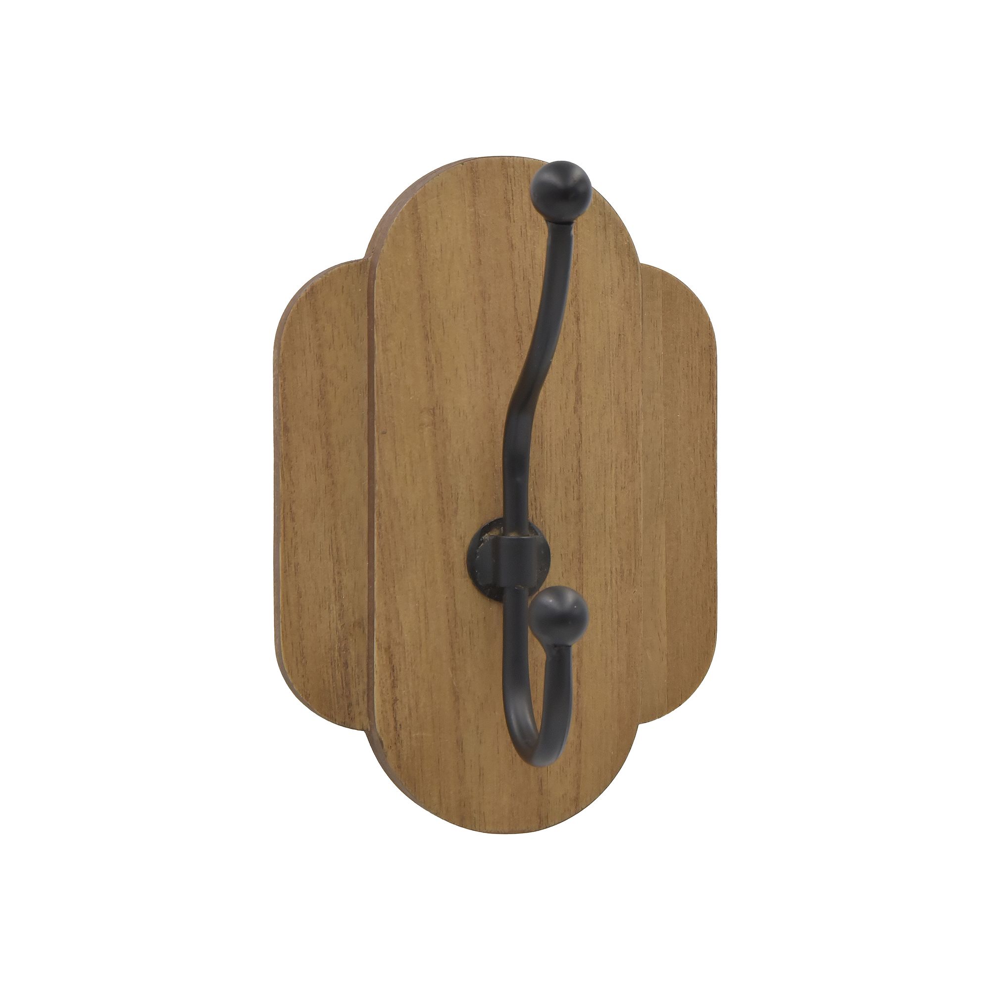 Belle Maison Wood Single Hook, Black