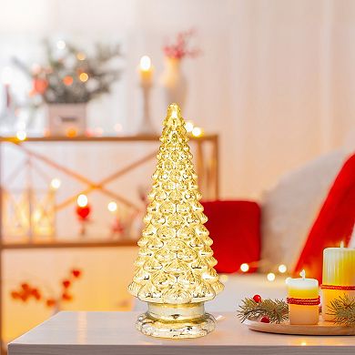 Mr Christmas Mercury Glass Tree with Twinkling Lights Table Decor