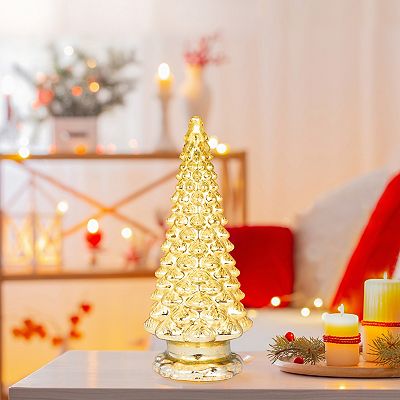 Mr Christmas Mercury Glass Tree with Twinkling Lights Table Decor