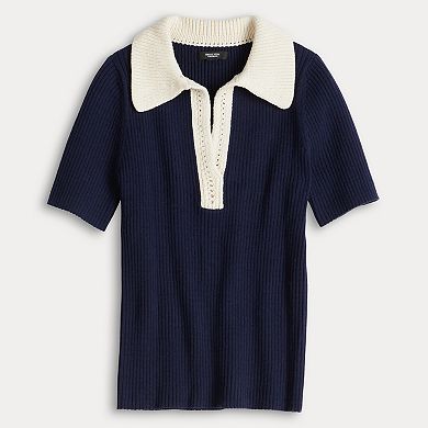 Women's Simply Vera Vera Wang Crochet Polo