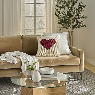 Mina Victory Holiday Loop Heart Indoor Throw Pillow