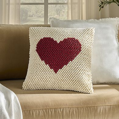 Mina Victory Holiday Loop Heart Indoor Throw Pillow