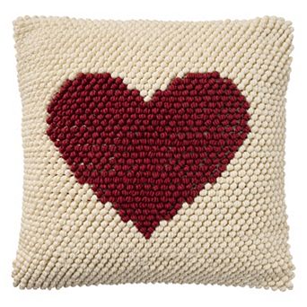 Mina Victory Holiday Loop Heart Indoor Throw Pillow