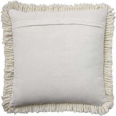 Mina Victory Solid Shag Indoor / Outdoor Throw Pillow