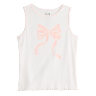 Girls 6-20 SO® Ribbed Graphic Tank Top in Regular & Plus Size
