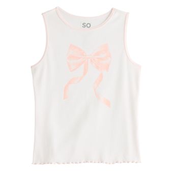 Girls 6-20 SO® Ribbed Graphic Tank Top in Regular & Plus Size