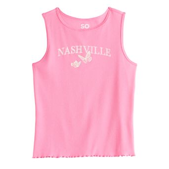 Girls 6-20 SO® Ribbed Graphic Tank Top in Regular & Plus Size