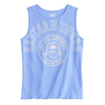 Girls 6-20 SO® Ribbed Graphic Tank Top in Regular & Plus Size
