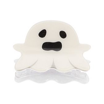 Halloween Fear Expression Hair Clips for Women 2.95" Length Black Beige 1 pc