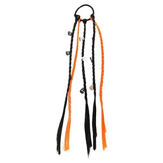 Halloween Skeleton Hair Rope Hair Ties for Women for Girls Black Orange