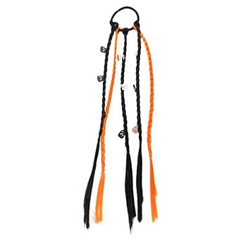 Halloween Skeleton Hair Rope Hair Ties for Women for Girls Black Orange