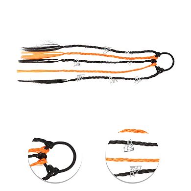 Halloween Web Hair Rope Hair Ties for Women Black Orange