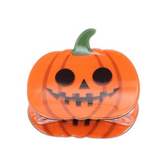 Halloween Pumpkin-cute Hair Clips for Women 2.36" Length Black Orange 1 pc