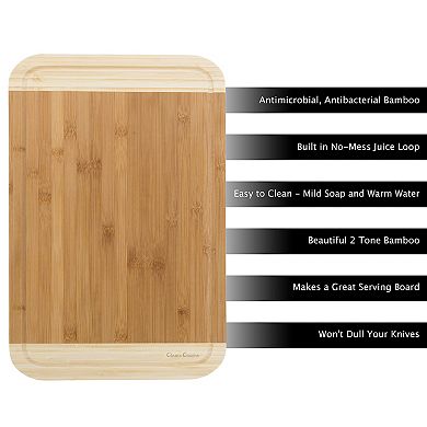 Classic Cuisine Extra Thick Two-Tone Bamboo Cutting Board