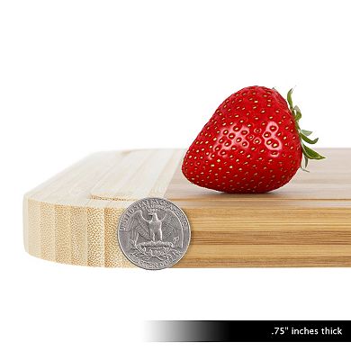 Classic Cuisine Extra Thick Two-Tone Bamboo Cutting Board