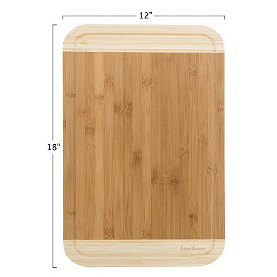 Classic Cuisine Extra Thick Two-Tone Bamboo Cutting Board
